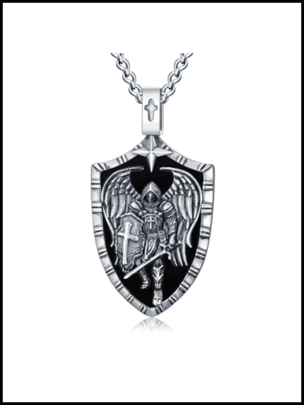 925 Sterling Silver Saint Michael Pendant Necklace Men Women Protection Amulet